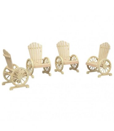 vidaXL Garden Adirondack Chairs 4 pcs Solid Wood Fir