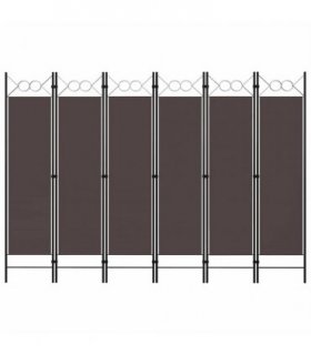 vidaXL 6-Panel Room Divider Brown 240x180 cm