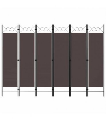 vidaXL 6-Panel Room Divider Brown 240x180 cm