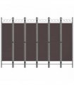 vidaXL 6-Panel Room Divider Brown 240x180 cm