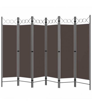 vidaXL 6-Panel Room Divider Brown 240x180 cm