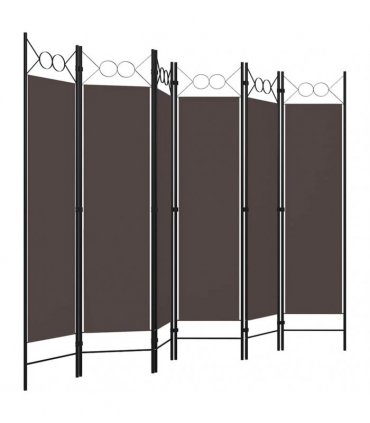vidaXL 6-Panel Room Divider Brown 240x180 cm
