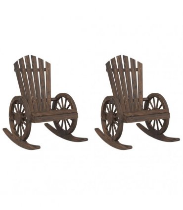 vidaXL Rocking Adirondack Chairs 2 pcs Solid Wood Fir