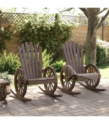 vidaXL Rocking Adirondack Chairs 2 pcs Solid Wood Fir