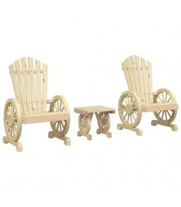 vidaXL 3 Piece Garden Lounge Set Solid Wood Fir