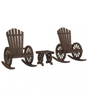 vidaXL 3 Piece Garden Lounge Set Solid Wood Fir