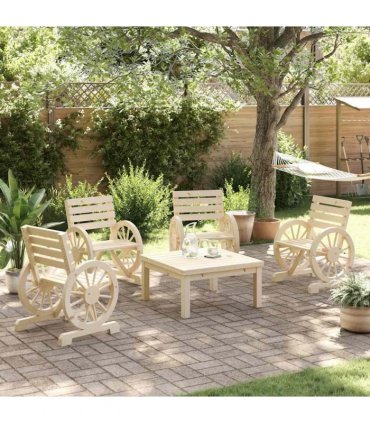 vidaXL Garden Chairs 4 pcs Solid Wood Fir