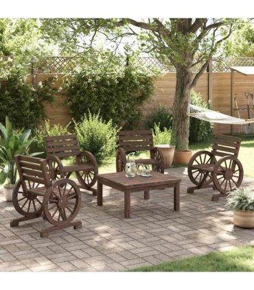 vidaXL Garden Chairs 4 pcs Solid Wood Fir