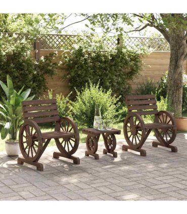 vidaXL 3 Piece Garden Lounge Set Solid Wood Fir