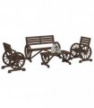 vidaXL 4 Piece Garden Lounge Set Solid Wood Fir