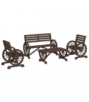 vidaXL 4 Piece Garden Lounge Set Solid Wood Fir