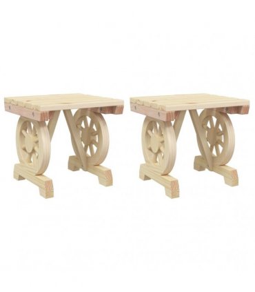 vidaXL Garden Footstools 2 pcs Solid Wood Fir