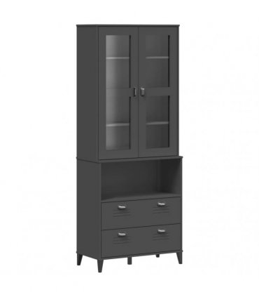 vidaXL Highboard "VIKEN" Anthracite Grey 80x40x200 cm Solid Wood Pine