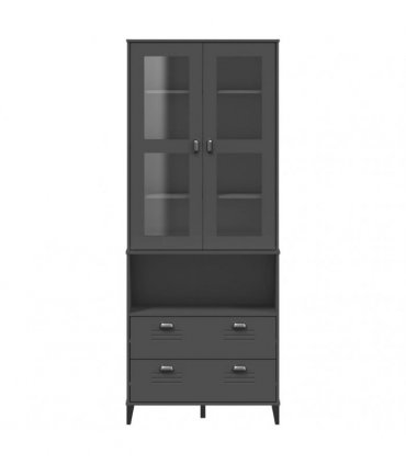 vidaXL Highboard "VIKEN" Anthracite Grey 80x40x200 cm Solid Wood Pine