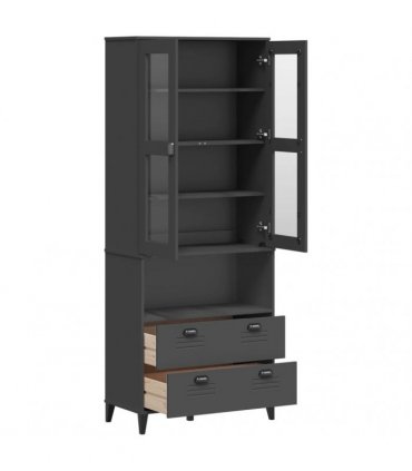 vidaXL Highboard "VIKEN" Anthracite Grey 80x40x200 cm Solid Wood Pine