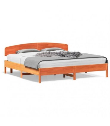 vidaXL Bed Frame without Mattress Wax Brown 200x200 cm Solid Wood Pine