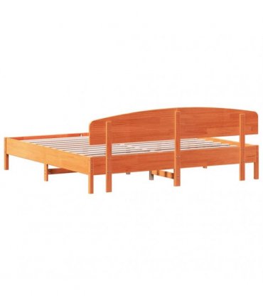 vidaXL Bed Frame without Mattress Wax Brown 200x200 cm Solid Wood Pine