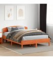 vidaXL Bed Frame without Mattress Wax Brown 150x200 cm Solid Wood Pine