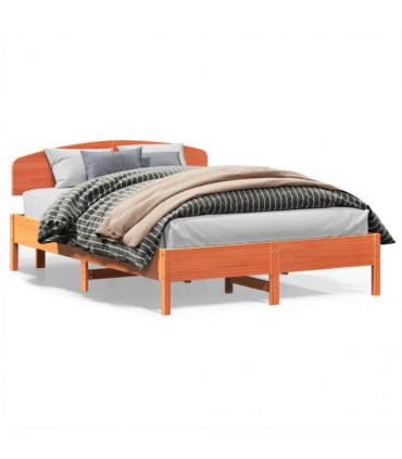 vidaXL Bed Frame without Mattress Wax Brown 150x200 cm Solid Wood Pine