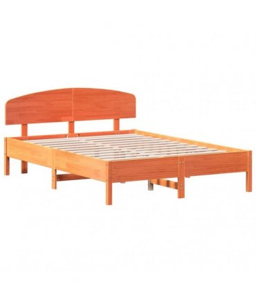 vidaXL Bed Frame without Mattress Wax Brown 150x200 cm Solid Wood Pine