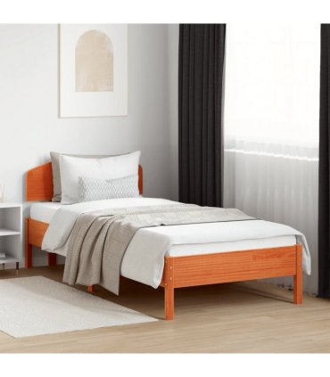 vidaXL Bed Frame without Mattress Wax Brown 100x200 cm Solid Wood Pine