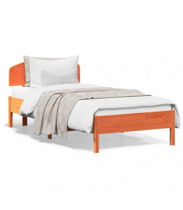 vidaXL Bed Frame without Mattress Wax Brown 100x200 cm Solid Wood Pine
