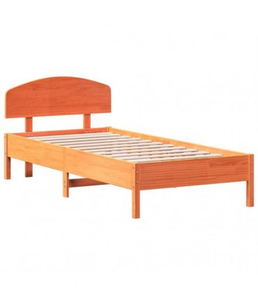 vidaXL Bed Frame without Mattress Wax Brown 100x200 cm Solid Wood Pine