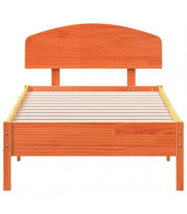 vidaXL Bed Frame without Mattress Wax Brown 100x200 cm Solid Wood Pine