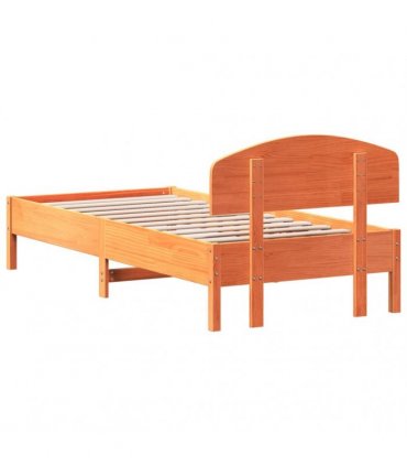 vidaXL Bed Frame without Mattress Wax Brown 100x200 cm Solid Wood Pine