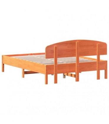 vidaXL Bed Frame without Mattress Wax Brown 120x190 cm Solid Wood Pine