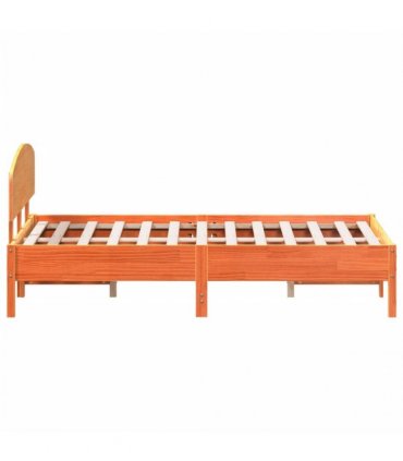 vidaXL Bed Frame without Mattress Wax Brown 120x190 cm Solid Wood Pine
