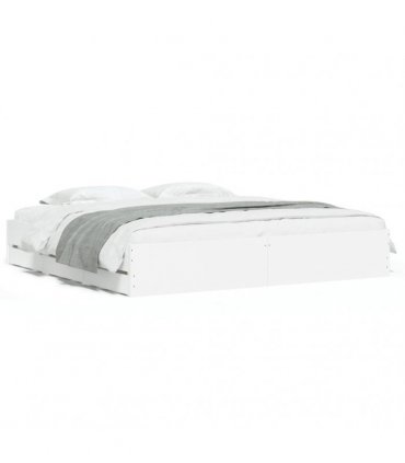vidaXL Bed Frame with Drawers without Mattress White 200x200 cm