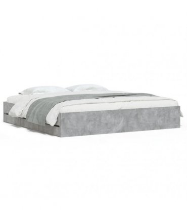 vidaXL Bed Frame with Drawers without Mattress Concrete Grey 160x200cm