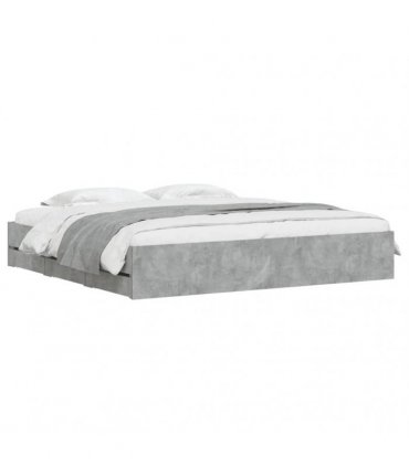 vidaXL Bed Frame with Drawers without Mattress Concrete Grey 160x200cm