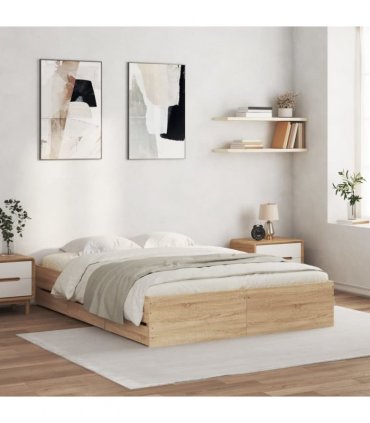 vidaXL Bed Frame with Drawers without Mattress Sonoma Oak 150x200 cm