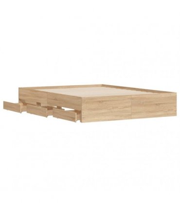 vidaXL Bed Frame with Drawers without Mattress Sonoma Oak 150x200 cm