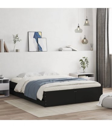 vidaXL Bed Frame with Drawers without Mattress Black 140x200 cm