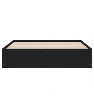 vidaXL Bed Frame with Drawers without Mattress Black 140x200 cm