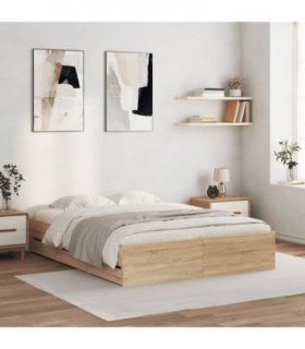 vidaXL Bed Frame with Drawers without Mattress Sonoma Oak 140x200 cm