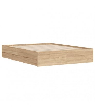 vidaXL Bed Frame with Drawers without Mattress Sonoma Oak 140x200 cm