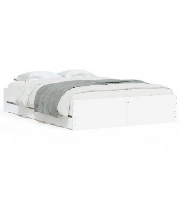 vidaXL Bed Frame with Drawers without Mattress White 120x200 cm