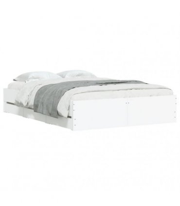 vidaXL Bed Frame with Drawers without Mattress White 120x200 cm