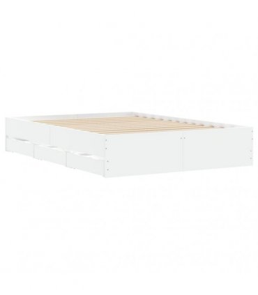 vidaXL Bed Frame with Drawers without Mattress White 120x200 cm