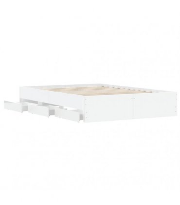 vidaXL Bed Frame with Drawers without Mattress White 120x200 cm