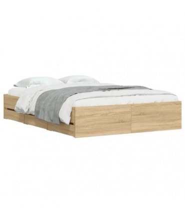 vidaXL Bed Frame with Drawers without Mattress Sonoma Oak 120x200 cm