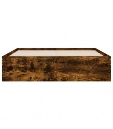 vidaXL Bed Frame with Drawers without Mattress Smoked Oak 120x200 cm
