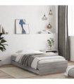 vidaXL Bed Frame with Drawers without Mattress Grey Sonoma 100x200 cm