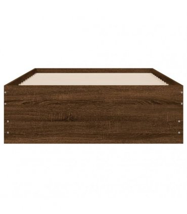 vidaXL Bed Frame with Storage Brown Oak 100 x 200 cm
