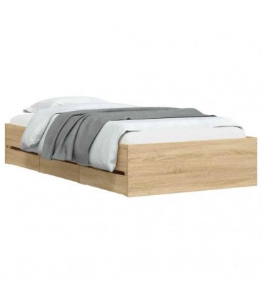 vidaXL Bed Frame with Drawers without Mattress Sonoma Oak 90x200 cm