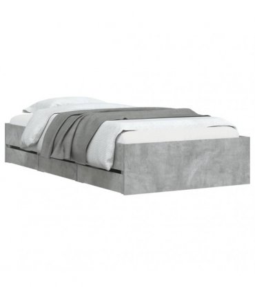 vidaXL Bed Frame with Drawers without Mattress Concrete Grey 90x200 cm